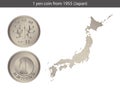Japanese Yen (Money) coin, 1 yen coin.